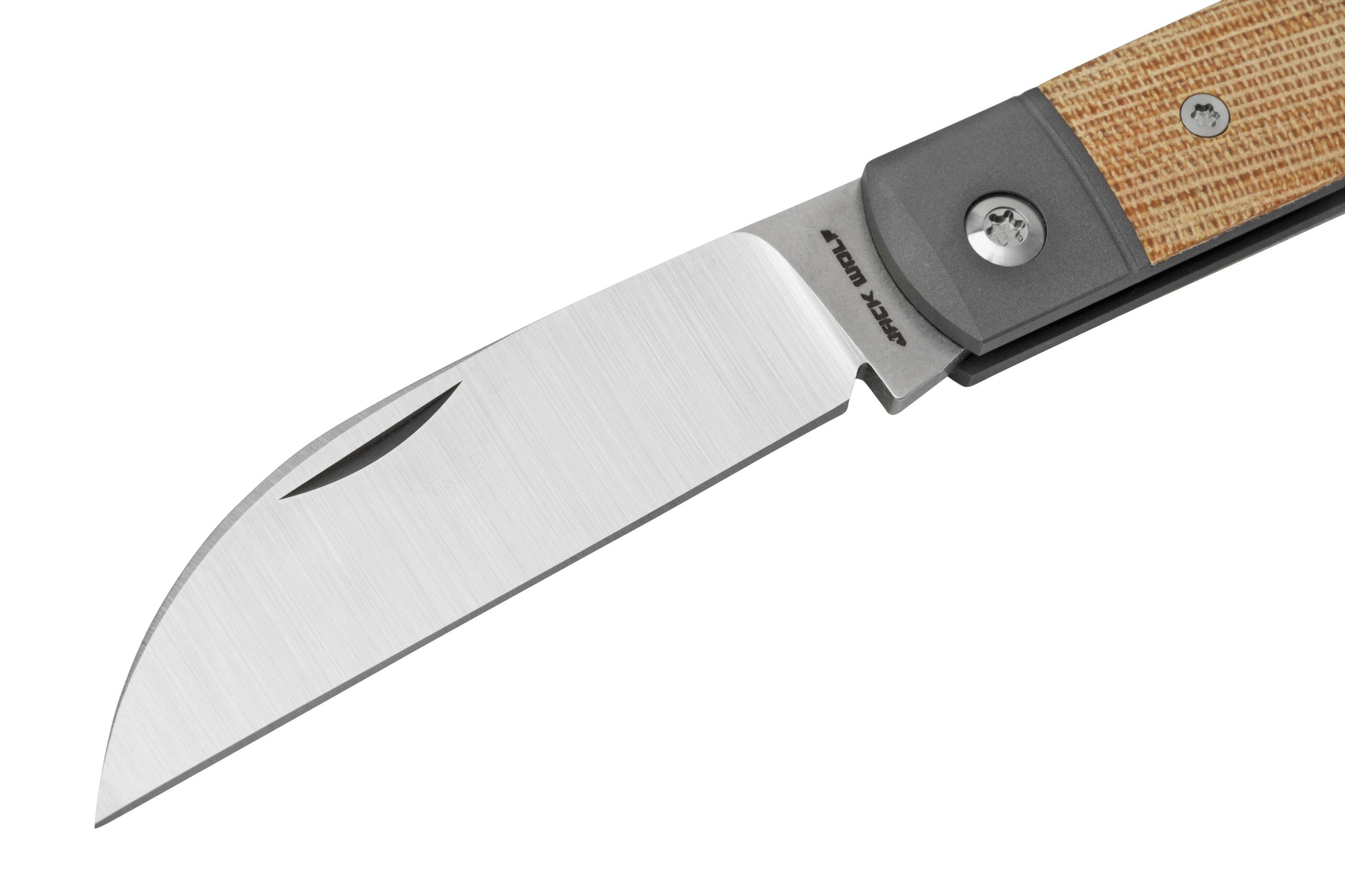 Jack Wolf Venom Jack VEN01NAT Canvas Micarta Natural, slipjoint pocket knife Advantageously