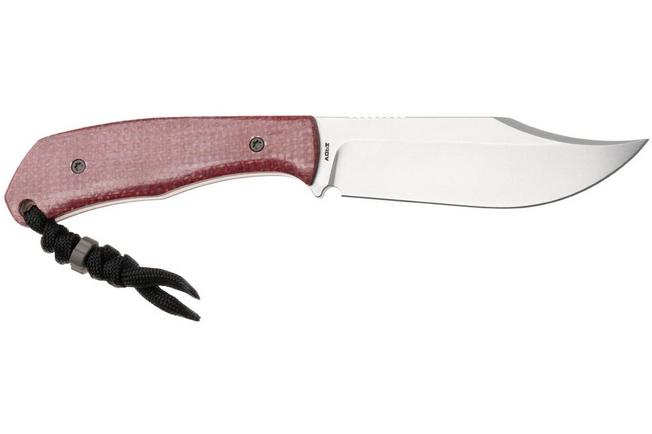 Afbeelding voor Jack Wolf Bordertown Bowie BORDE-01-VIB-JUT-B Stonewashed S90V, Vibe Jute Bordeaux Micarta, vaststaand mes