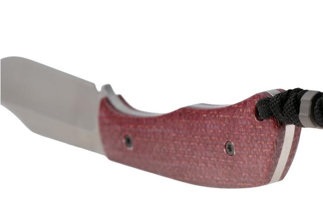 Afbeelding voor Jack Wolf Bordertown Bowie BORDE-01-VIB-JUT-B Stonewashed S90V, Vibe Jute Bordeaux Micarta, vaststaand mes