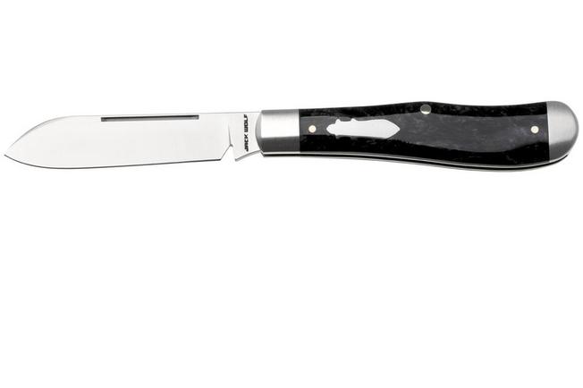 Obraz dla Jack Wolf Gateway Eureka EUREK-01-KIR-BLK-ICE Satin 14C28N, Black Ice Kirinite, nóż składany Knivesandtools Exclusive