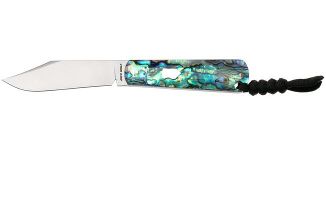Image pour Jack Wolf Gateway FIXedc GATEW-FX-01-ABALONE Satin Sandvik 14C28N, Abalone, couteau fixe