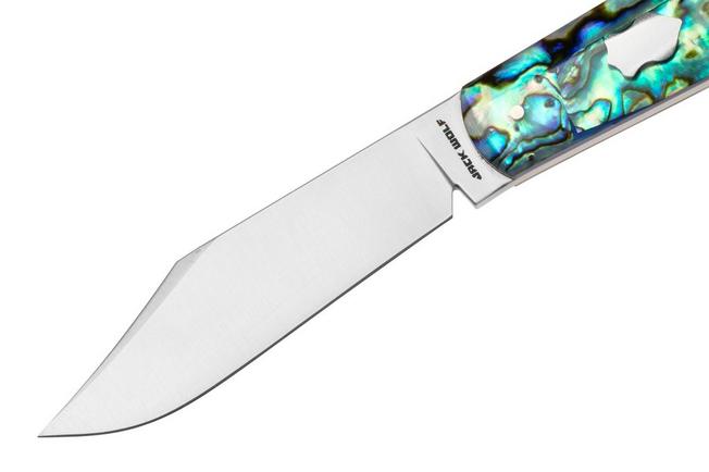 Image pour Jack Wolf Gateway FIXedc GATEW-FX-01-ABALONE Satin Sandvik 14C28N, Abalone, couteau fixe