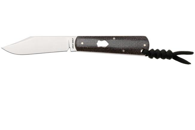 Image for Jack Wolf Gateway FIXedc GATEW-FX-01-VIB-JUT-BIS Satin Sandvik 14C28N, Vibe Jute Bison Micarta, fixed knife