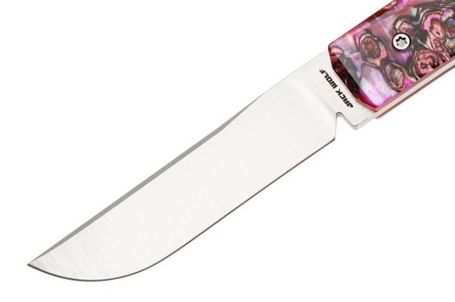Image for Jack Wolf Pioneer FIXedc PIONE-FX-01-RED-ABALONE, Satin S90V, Red Abalone, fixed knife