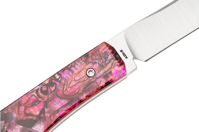 Image for Jack Wolf Pioneer FIXedc PIONE-FX-01-RED-ABALONE, Satin S90V, Red Abalone, fixed knife
