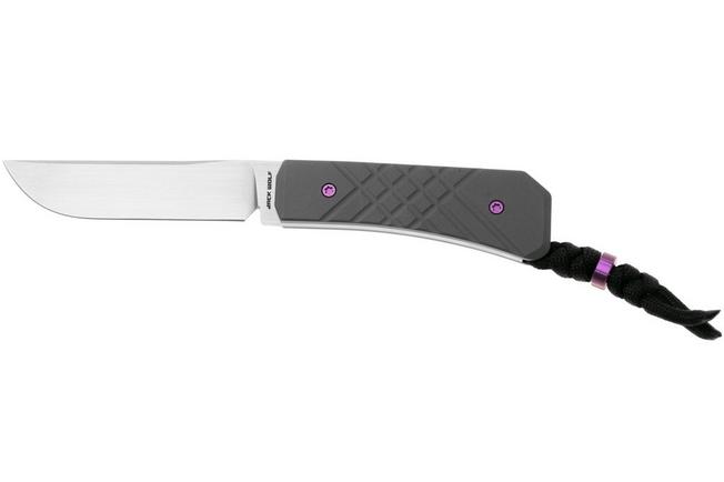 Image for Jack Wolf Pioneer FIXedc PIONE-FX-01-TI-CH2, Hand Rubbed Satin S90V, Titanium Cross Hatch 2, fixed knife