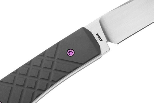 Image for Jack Wolf Pioneer FIXedc PIONE-FX-01-TI-CH2, Hand Rubbed Satin S90V, Titanium Cross Hatch 2, fixed knife