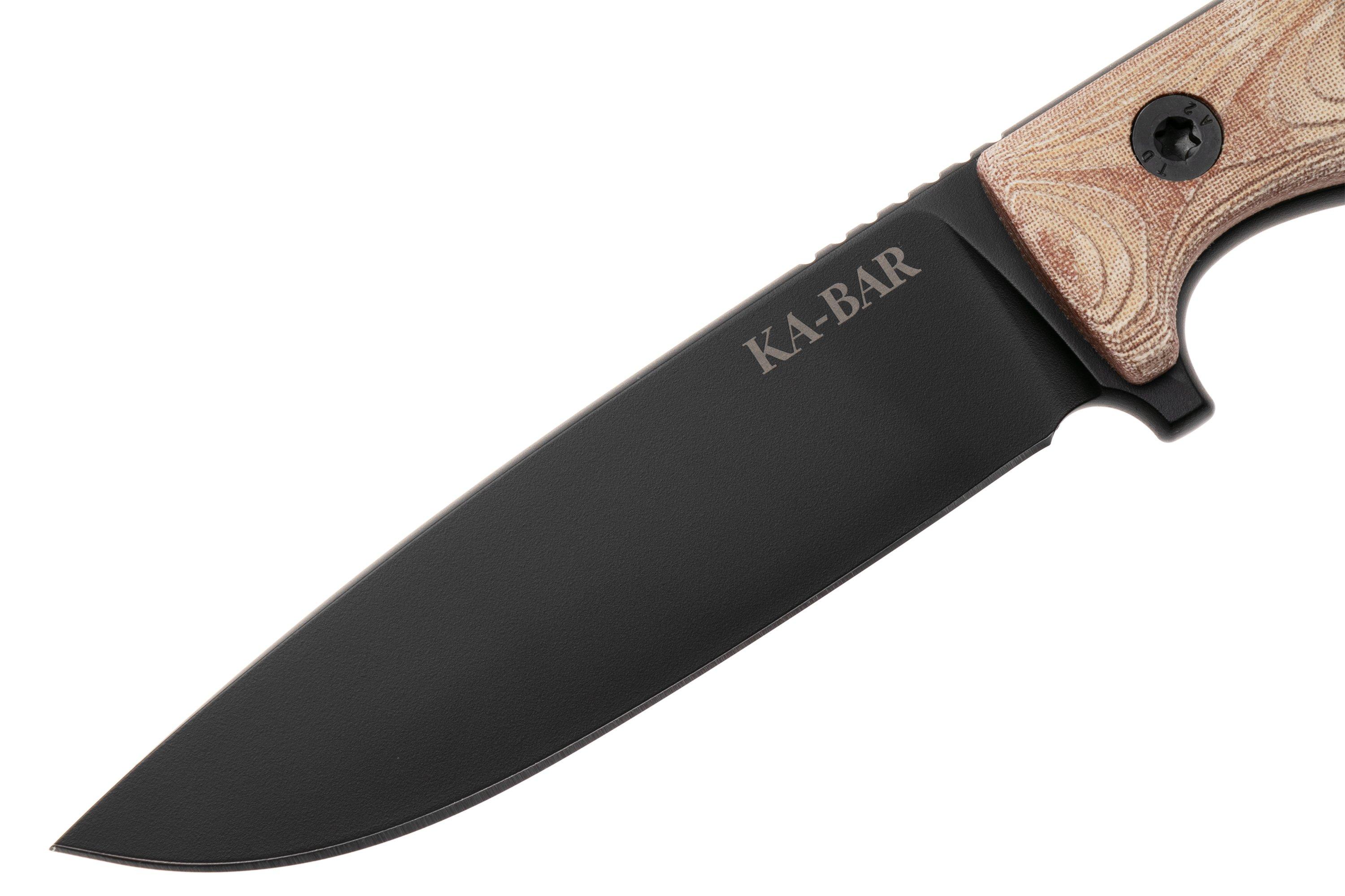 KA-BAR NX.01 Black Cerakote, Brown Natural Textite, fixed-blade