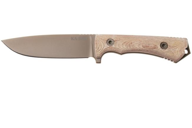 Afbeelding voor KA-BAR NX.01 Flat Dark Earth Cerakote, Brown Natural Textite, vaststaand survivalmes