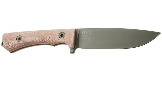 Afbeelding voor KA-BAR NX.01 Moss Green Cerakote, Brown Natural Textite, vaststaand survivalmes