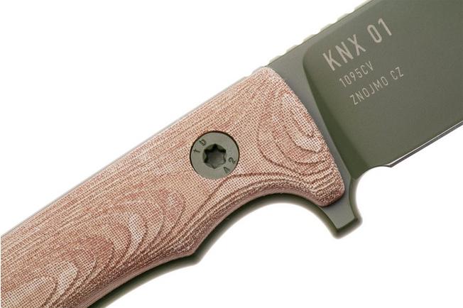 Afbeelding voor KA-BAR NX.01 Moss Green Cerakote, Brown Natural Textite, vaststaand survivalmes
