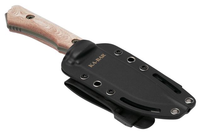 Afbeelding voor KA-BAR NX.01 Moss Green Cerakote, Brown Natural Textite, vaststaand survivalmes