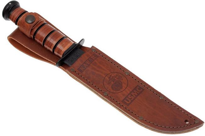 Engravable Marine Bowie Knife with Leather Sheath