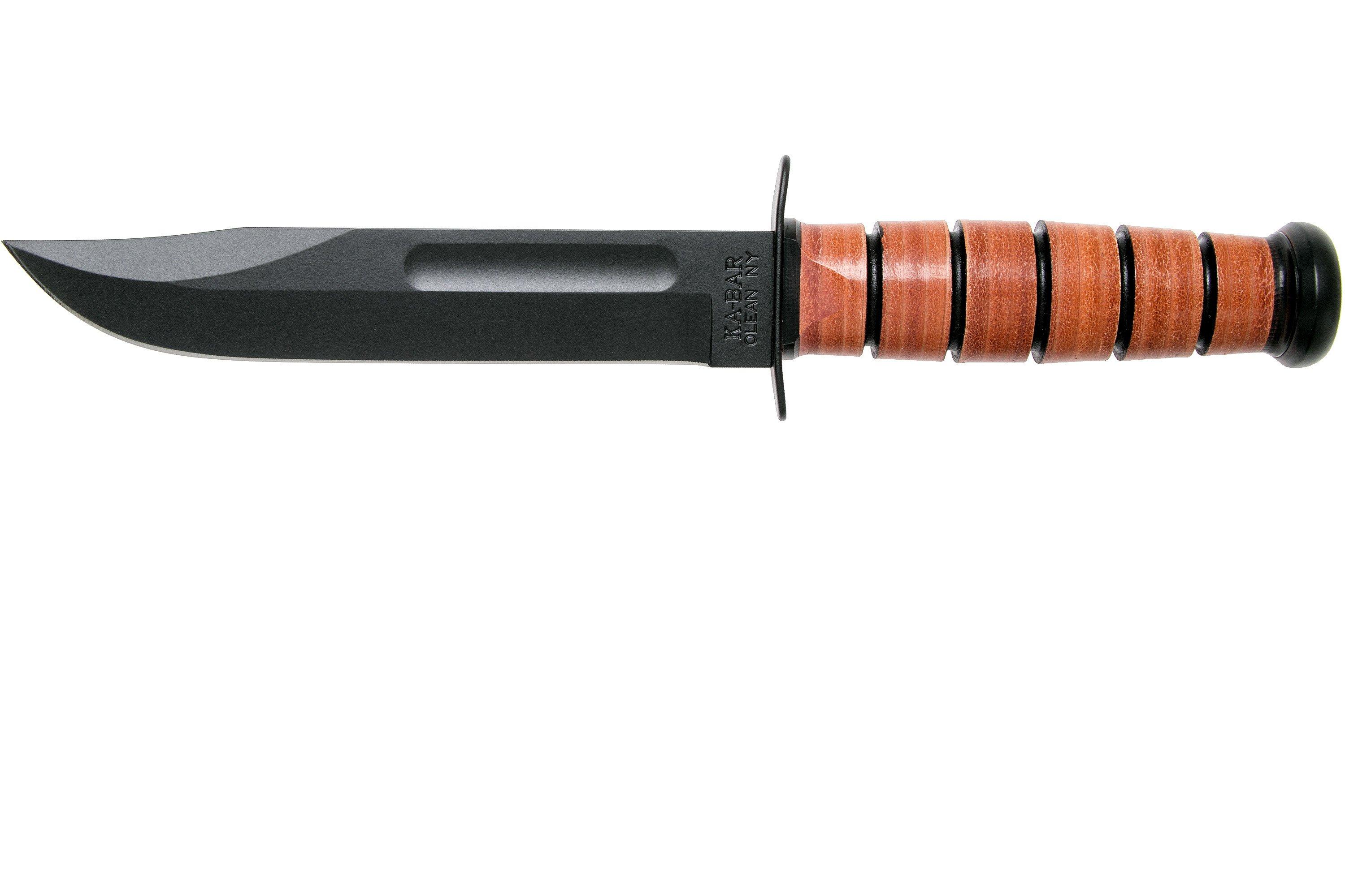KA-BAR U.S. Navy Knife 1225 fixed knife, leather sheath 