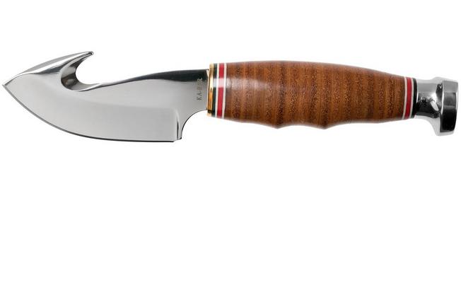 STAG HORN HANDLE, GUT HOOK 10 CM STAINLESS STEEL