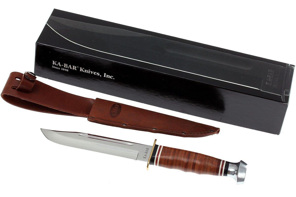 KABAR Marine Hunter 1235 leather handle, leather sheath
