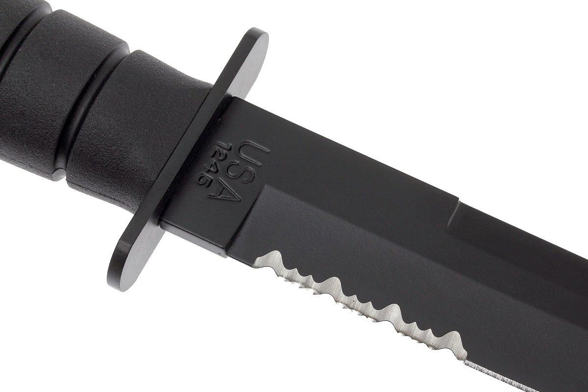 KA-BAR Tanto 1245 partly serrated, kydex sheath