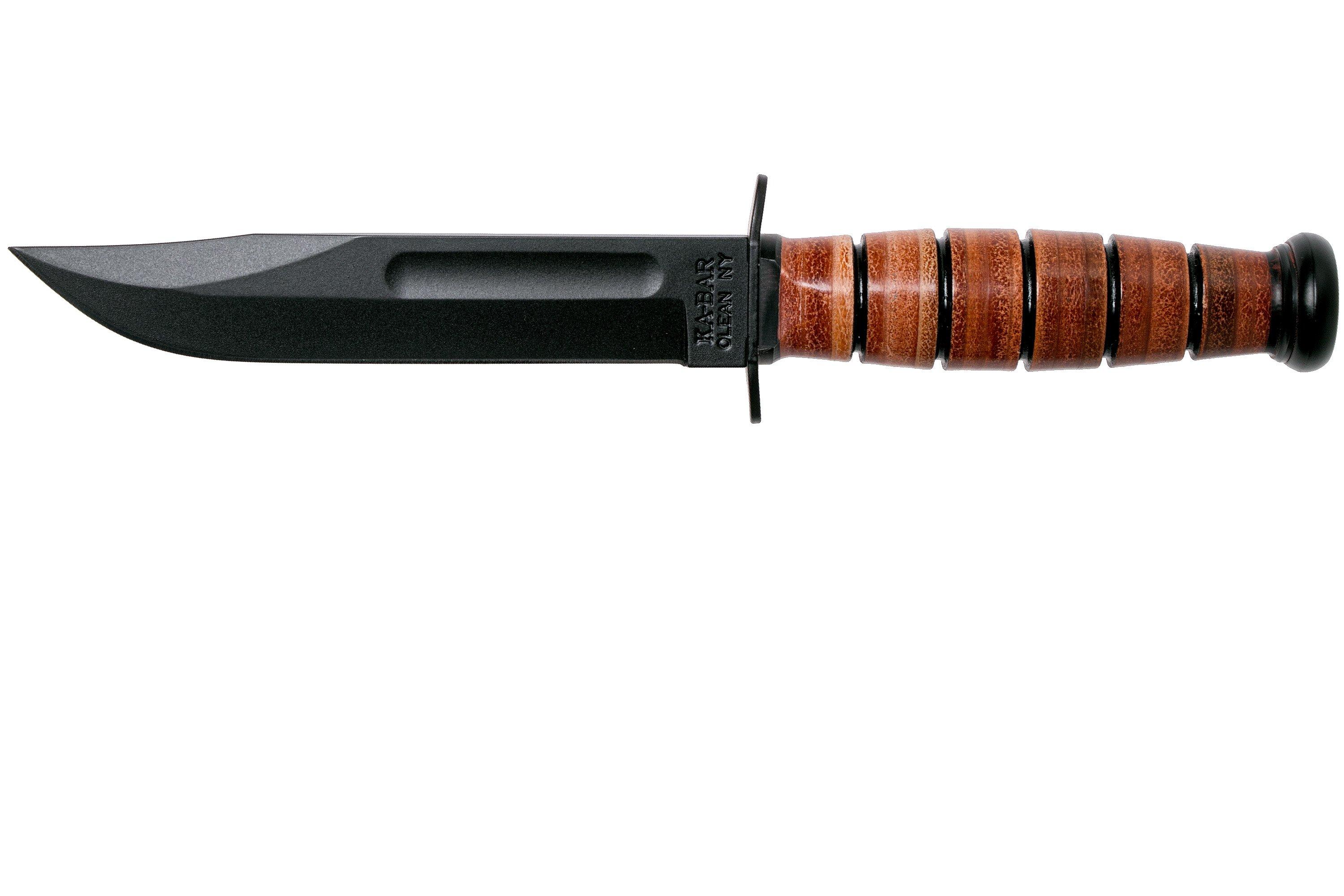 KABAR Short USMC Knife 1250, leather sheath Advantageously shopping at Knivesandtools.dk