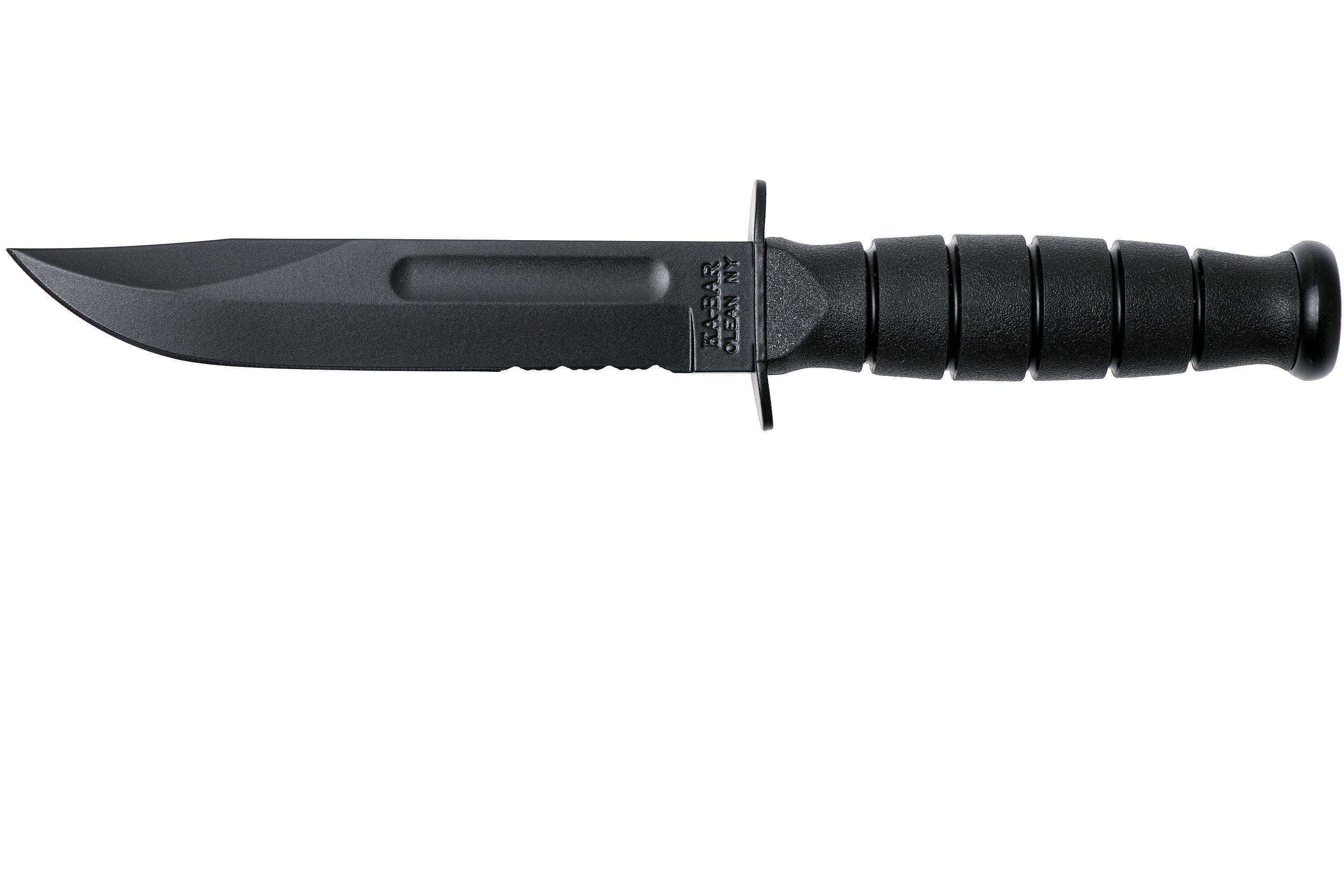 KABAR Short Fighting Knife 1259 Serrated, Kraton handle, fixed knife