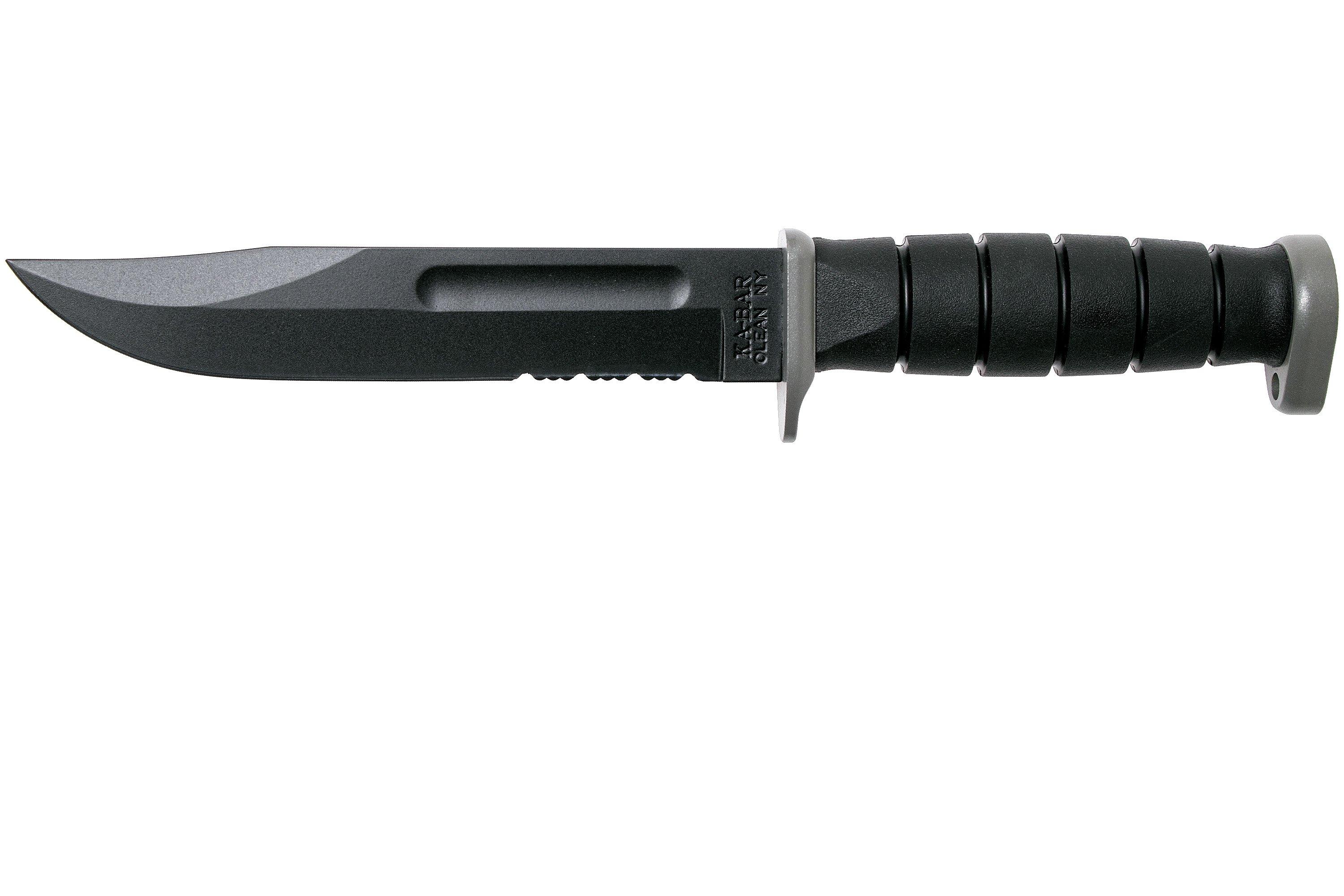 KABAR D2 Extreme Fighting Knife 1282, serrated blade, Kraton handle