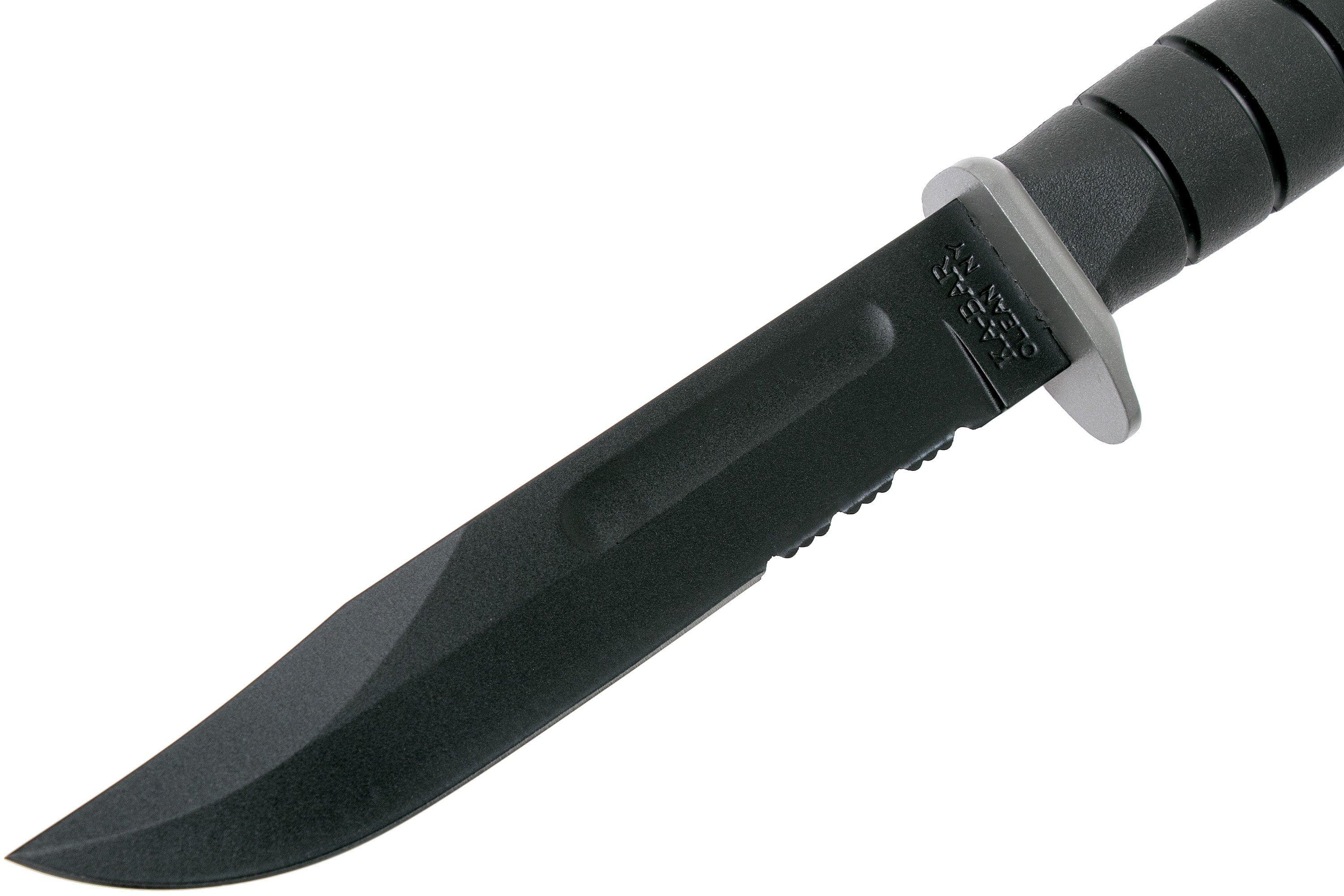 KABAR D2 Extreme Fighting Knife 1282, serrated blade, Kraton handle