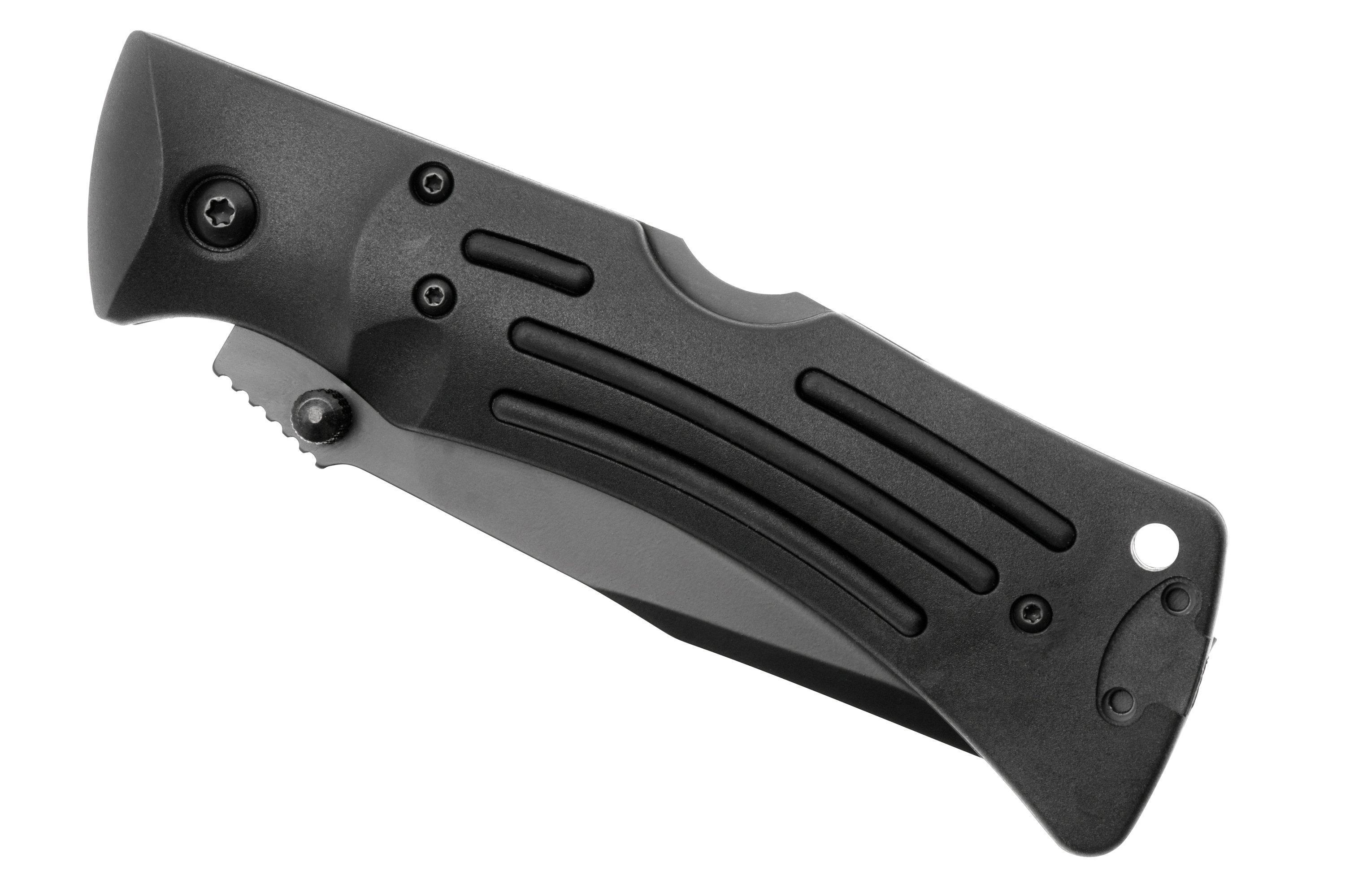 Ka-bar Mule Folder 3051cp Clippoint Serrated, Black Polyester Sheath 