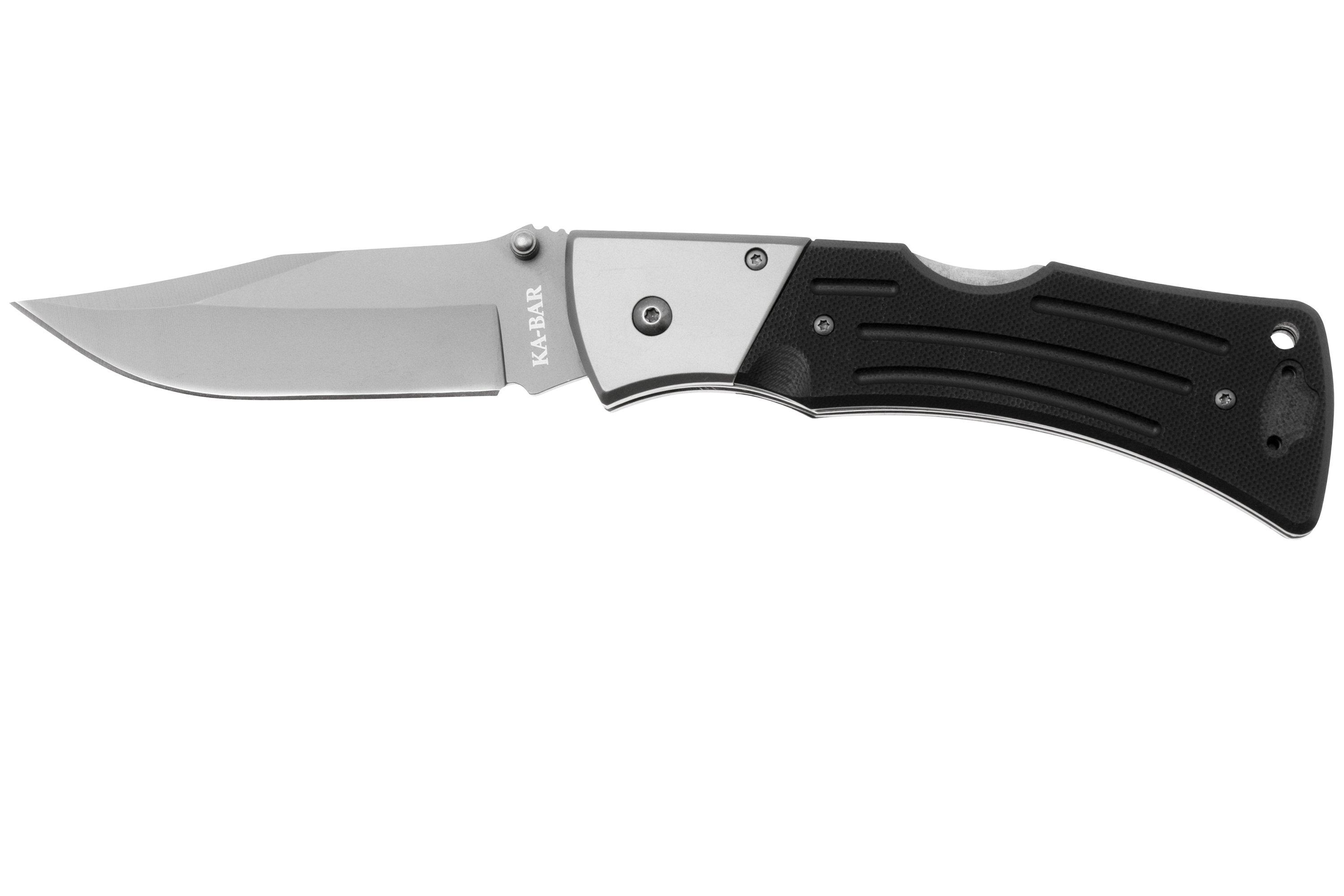 KA-BAR Mule Folder 3062 Clippoint, Black G10, tactical pocket knife ...