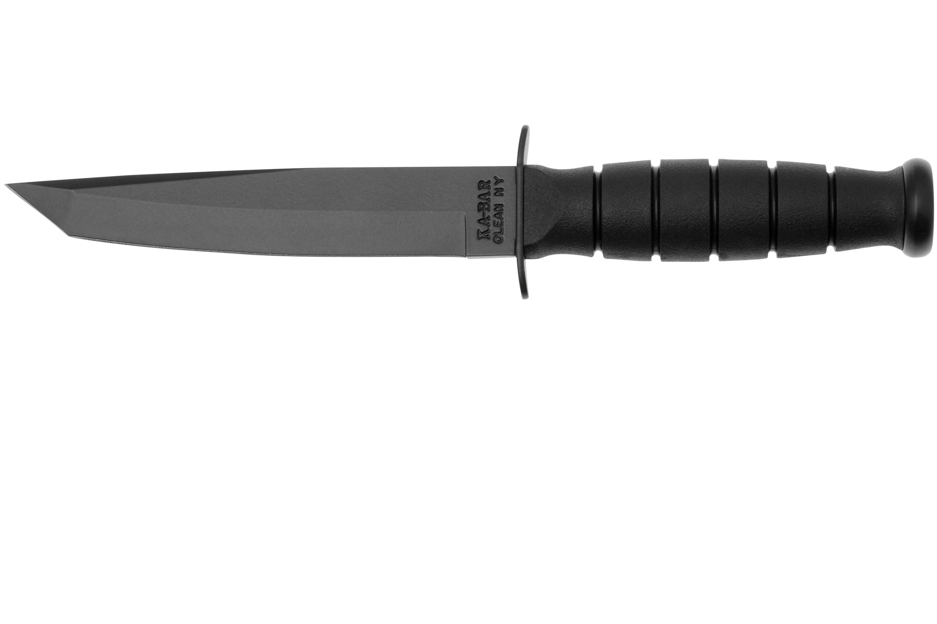 KA-BAR 5054 Short Tanto, Plain Edge Black, Kydex sheath, fixed knife ...