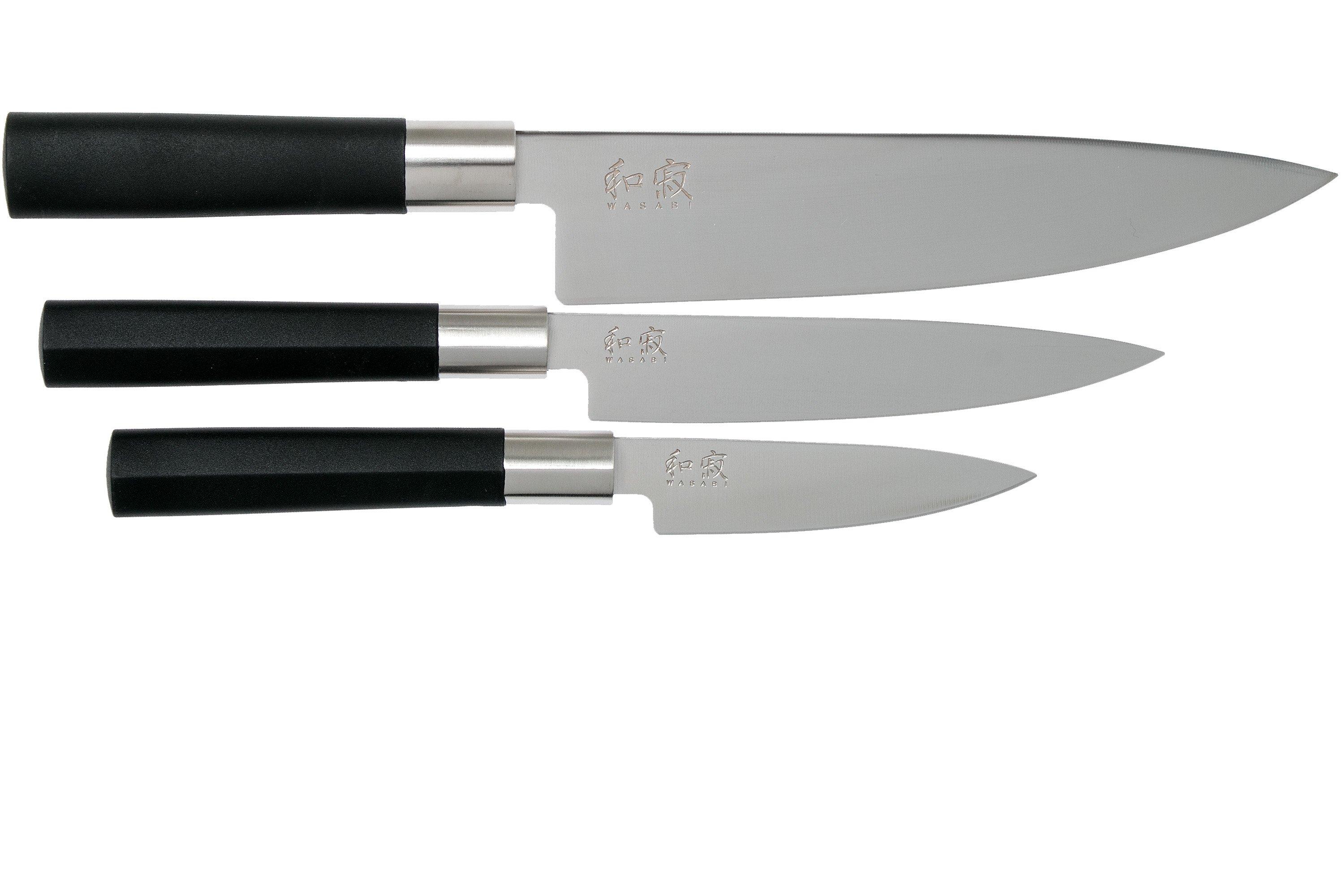 KAI 67S-300 Wasabi Black 3-Knives set (6710P 6715U 6720C)