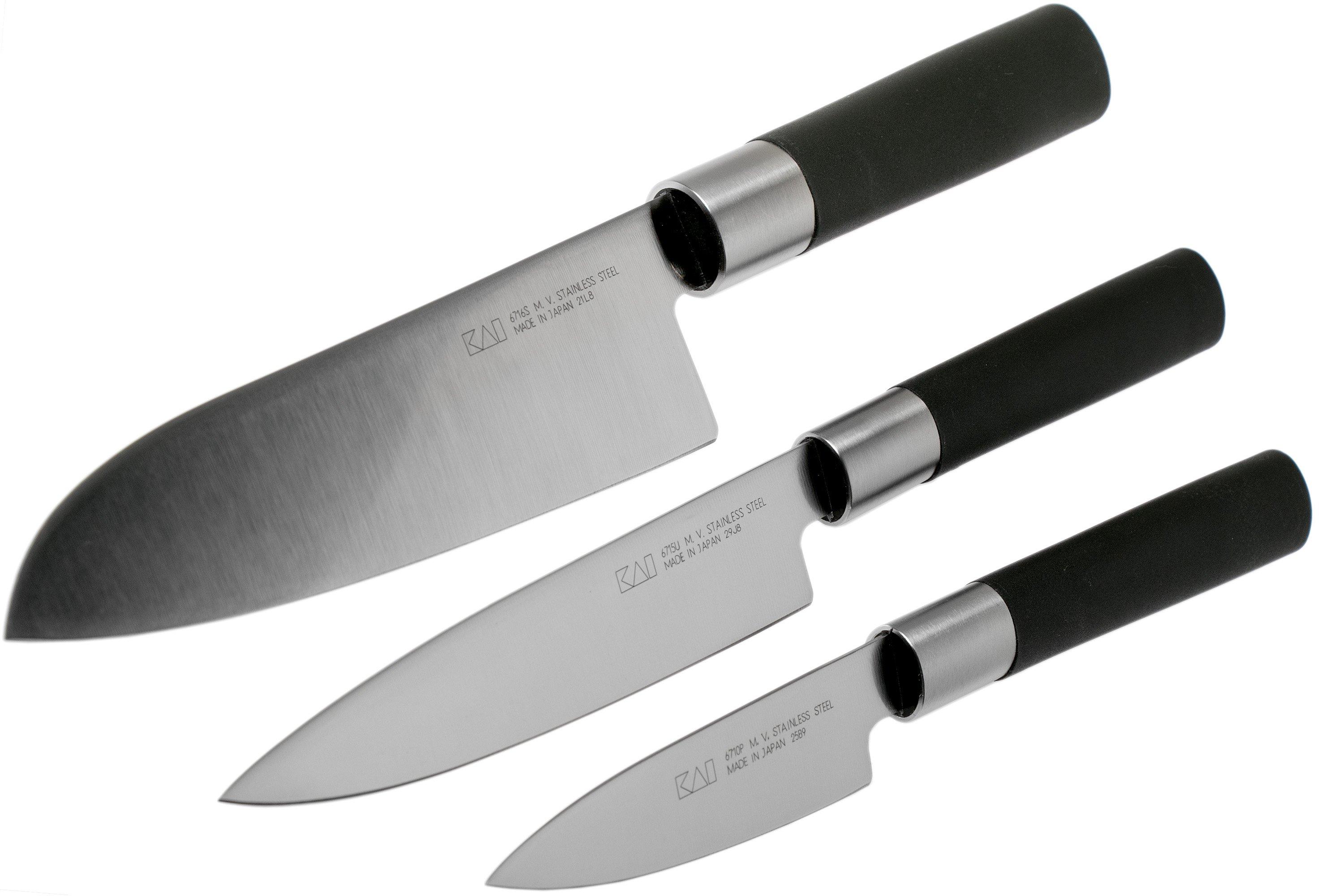 Kai Wasabi Black threepiece knife set Advantageously shopping at