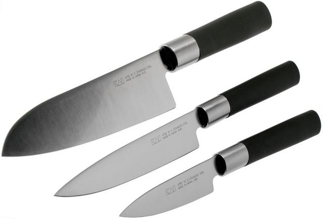 Kai Wasabi Knife Set 67S-300 Black