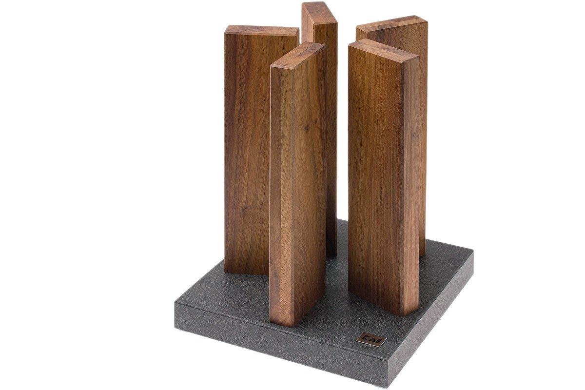 Kai Stonehenge knife block, granite/walnut, STH4