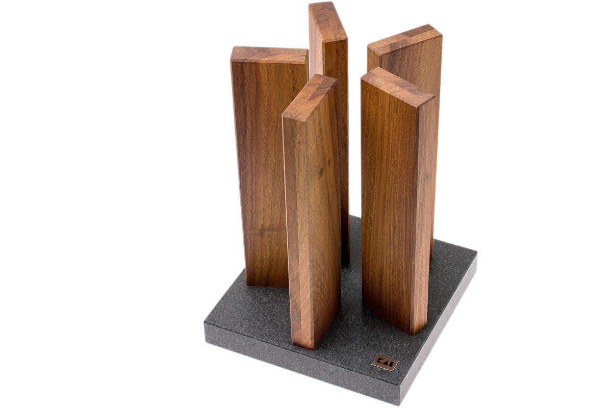 Kai Stonehenge knife block, granite/walnut, STH4