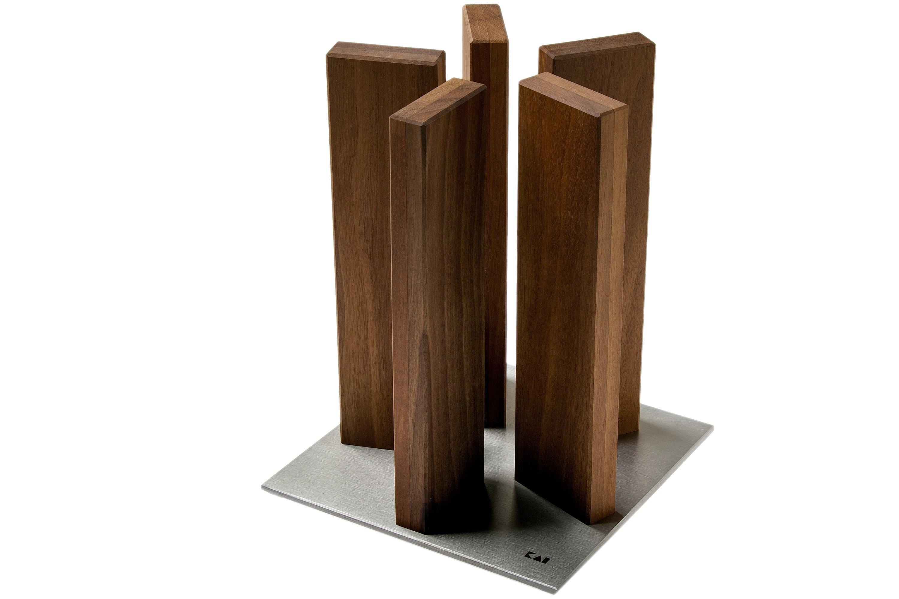 Kai Stonehenge knife block, steel/walnut wood, STH5