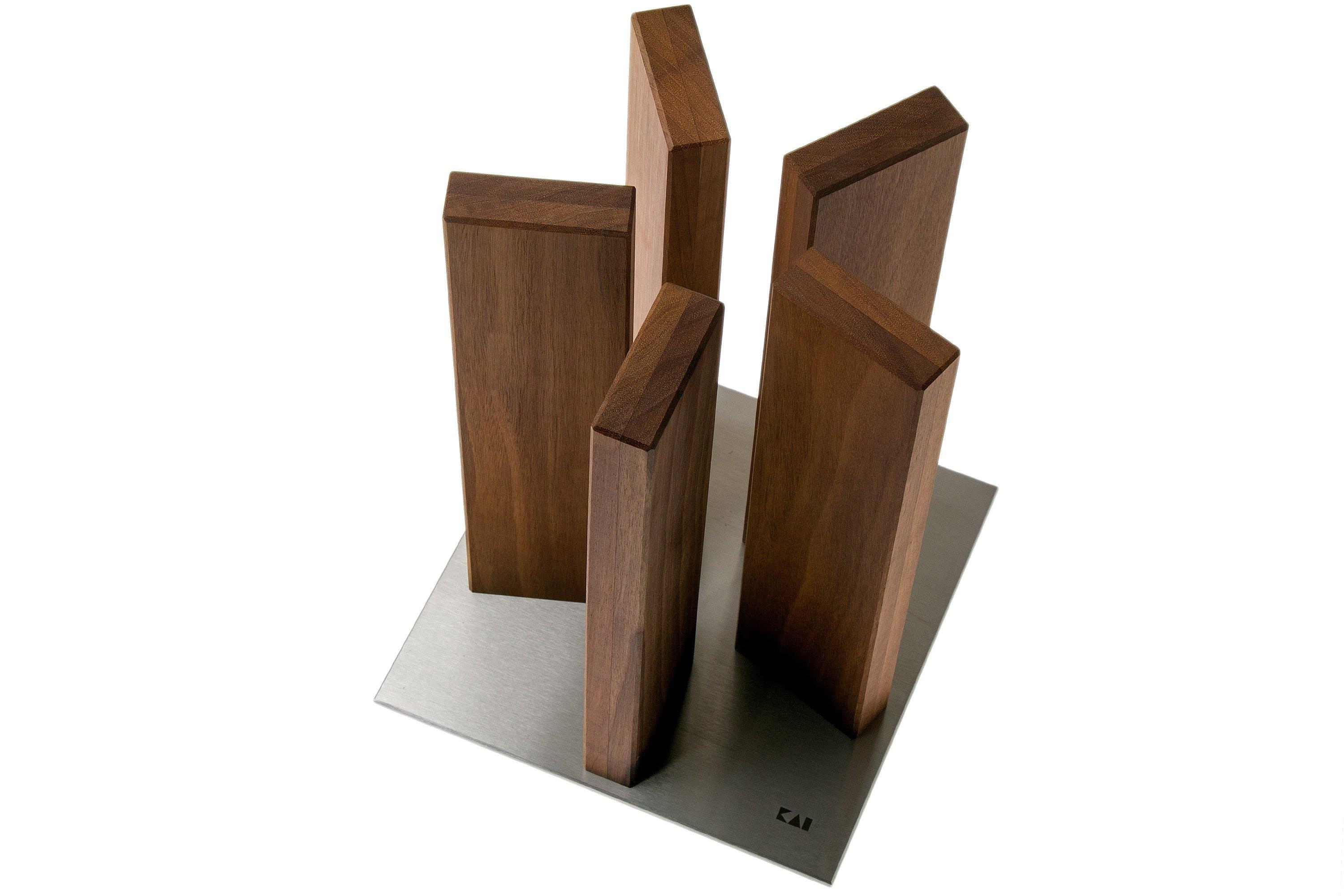 Kai Stonehenge knife block, steel/walnut wood, STH5