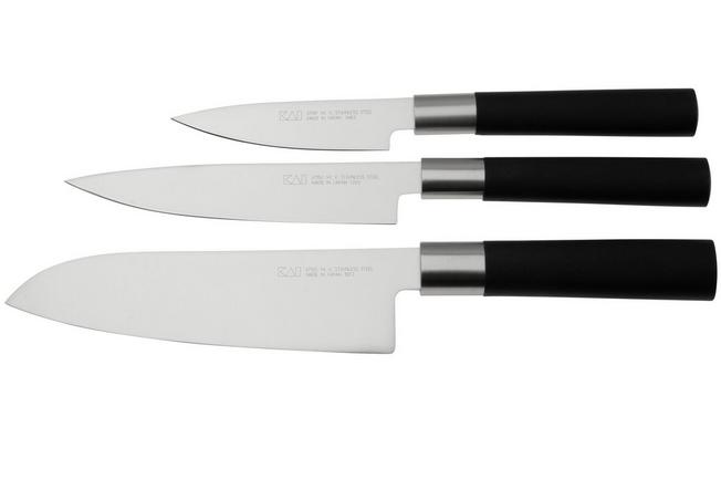 Kai Wasabi Black three-piece knife set  Advantageously shopping at