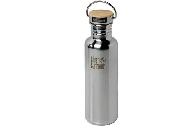 Klean Kanteen Reflect 27 oz. Bottle with Bamboo Cap - Brushed Stainless