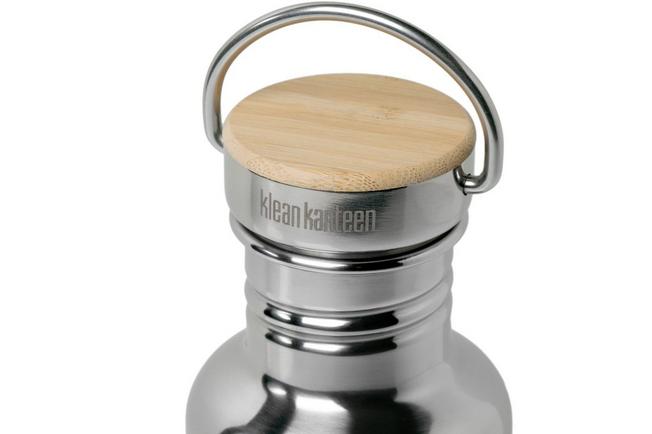 Klean Kanteen Reflect 27 oz. Bottle with Bamboo Cap - Brushed Stainless