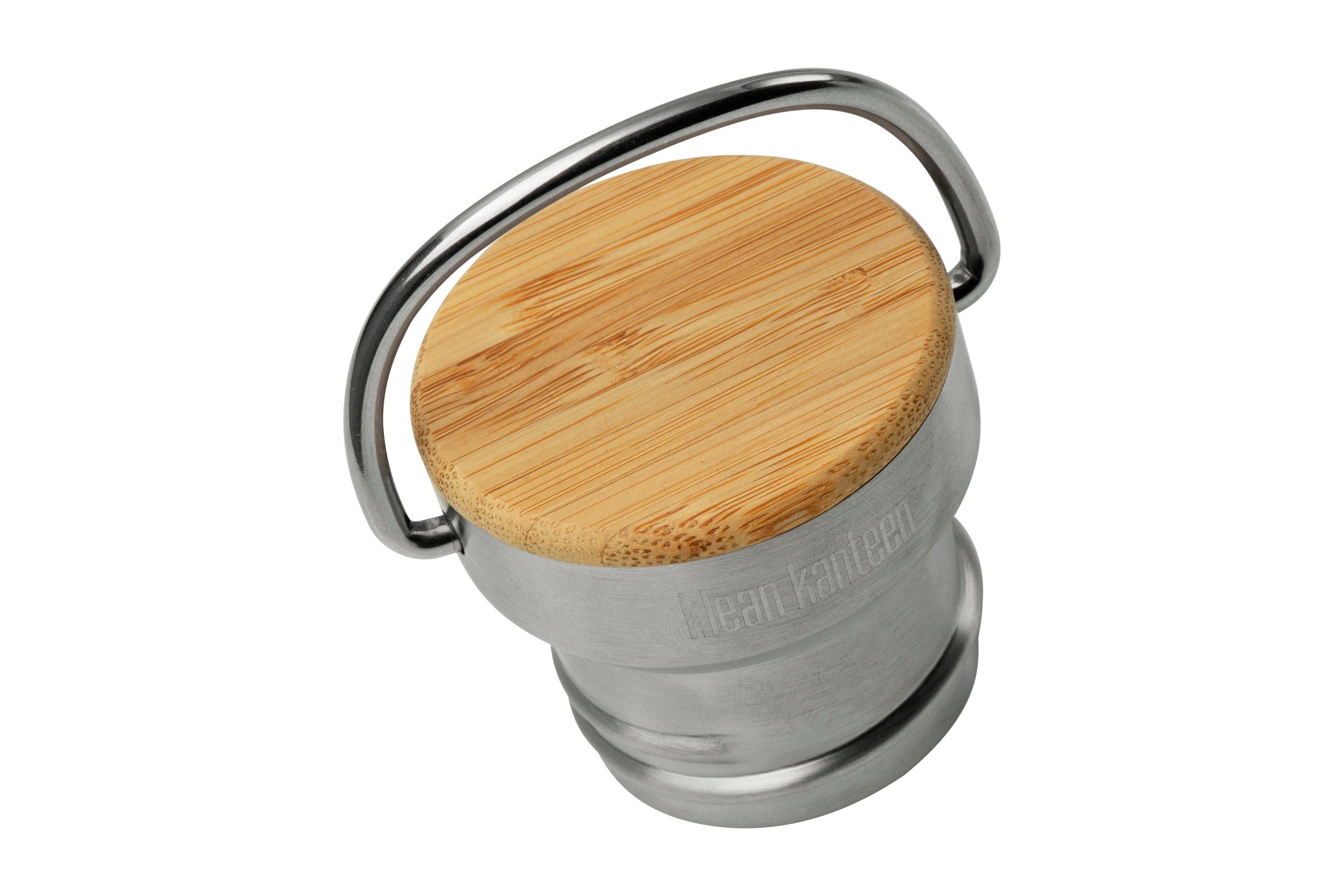 Klean Kanteen Stainless Bamboo Cap, leakproof cap, stainless steel and