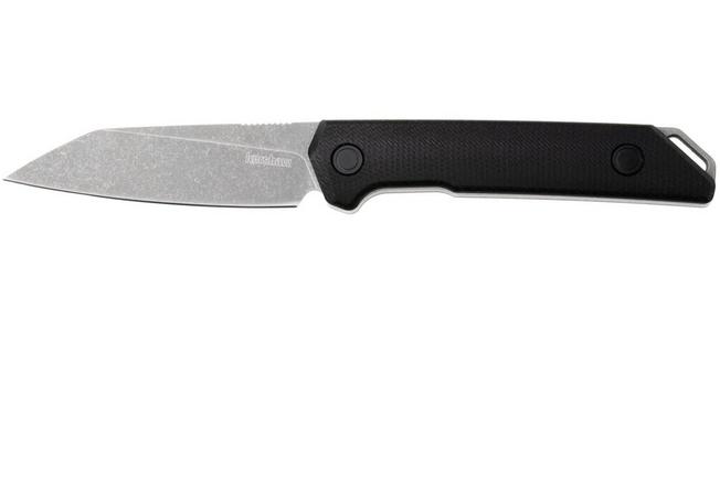 Afbeelding voor Kershaw Mini Iridium Fixed Blade 1051, Working Finish D2, Black Linen Micarta, vaststaand mes