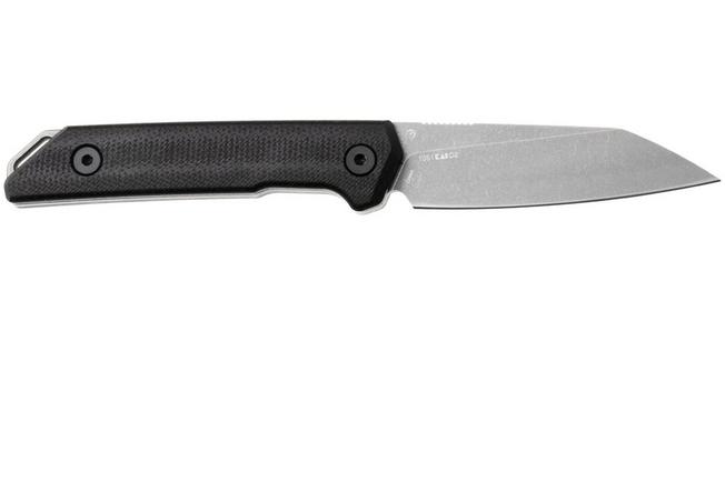 Afbeelding voor Kershaw Mini Iridium Fixed Blade 1051, Working Finish D2, Black Linen Micarta, vaststaand mes