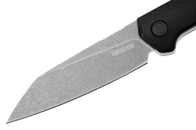Afbeelding voor Kershaw Mini Iridium Fixed Blade 1051, Working Finish D2, Black Linen Micarta, vaststaand mes