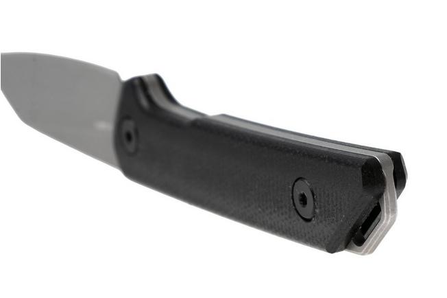 Afbeelding voor Kershaw Mini Iridium Fixed Blade 1051, Working Finish D2, Black Linen Micarta, vaststaand mes