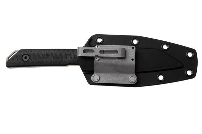 Afbeelding voor Kershaw Mini Iridium Fixed Blade 1051, Working Finish D2, Black Linen Micarta, vaststaand mes