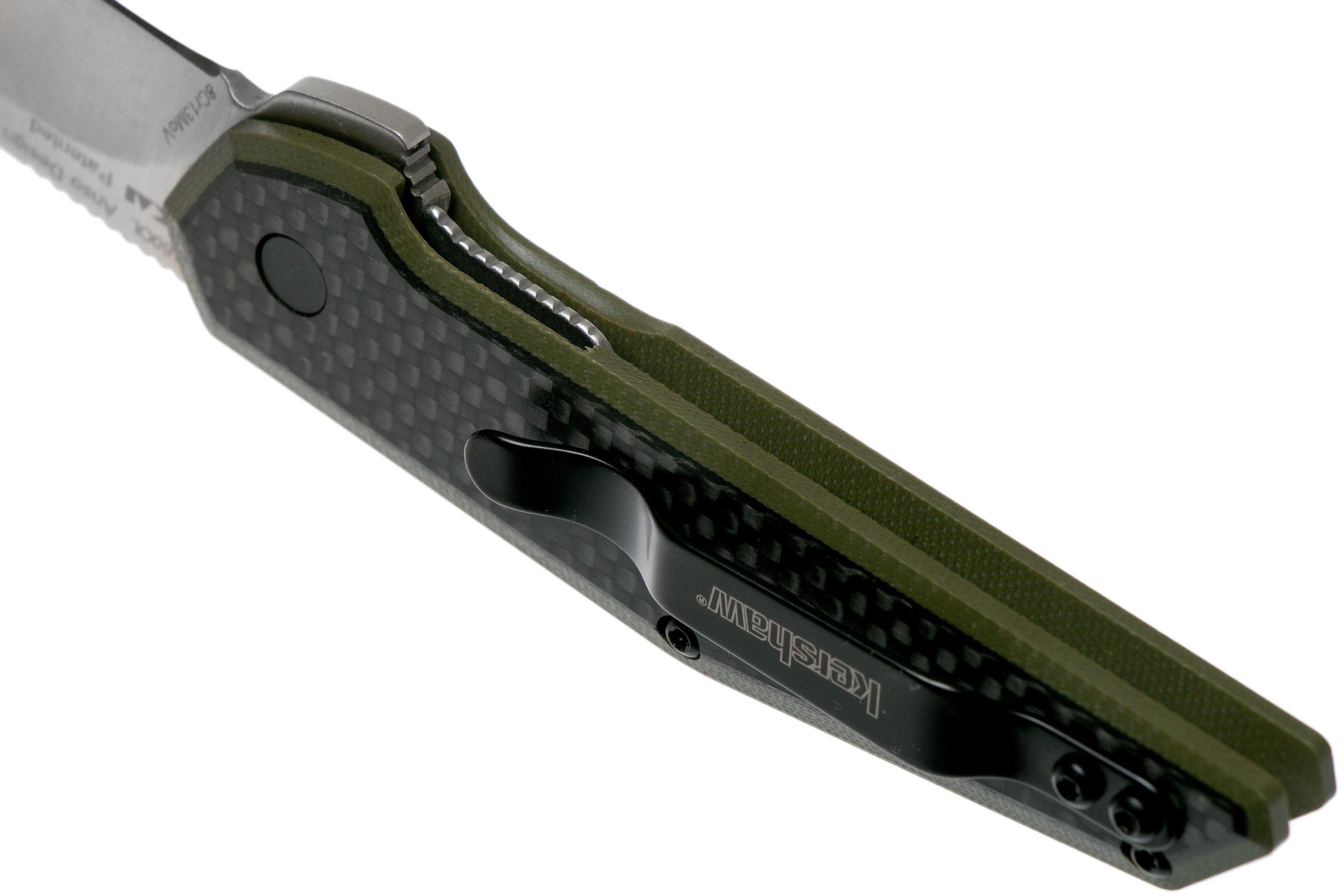 Kershaw Fraxion 1160OL pocket knife green, Jens Anso design ...