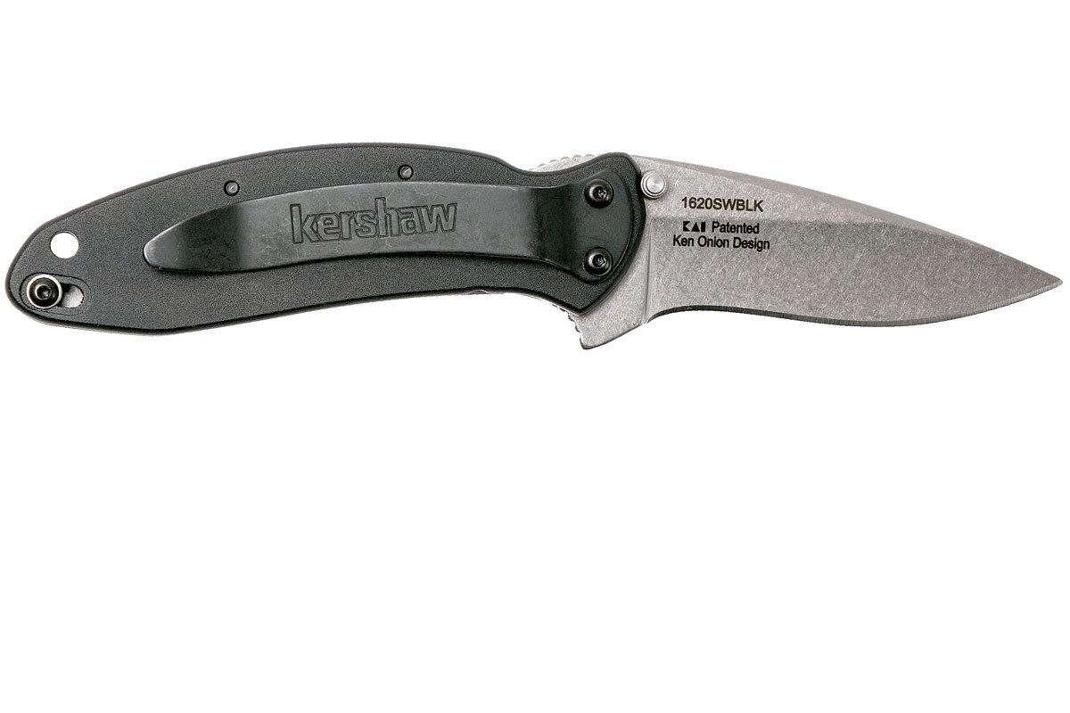 Kershaw Scallion 1620SWBLK pocket knife, black aluminum, Ken Onion ...