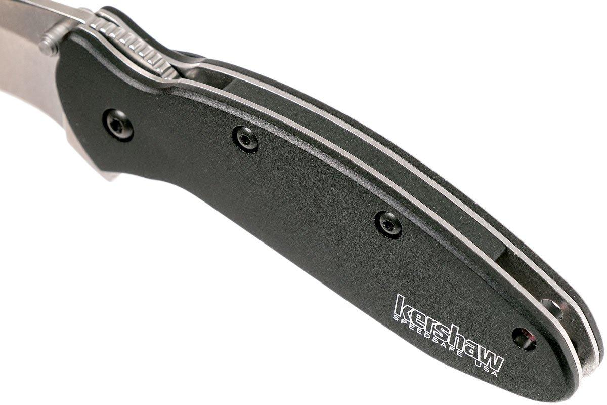 Kershaw Scallion 1620SWBLK pocket knife, black aluminum, Ken Onion