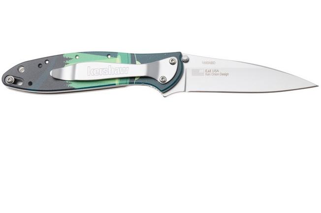 Afbeelding voor Kershaw Leek 1660ABD, Bead Blasted 14C28N, UFO Abduction CCI Aluminum zakmes