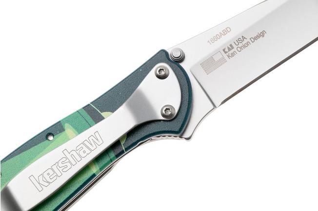 Afbeelding voor Kershaw Leek 1660ABD, Bead Blasted 14C28N, UFO Abduction CCI Aluminum zakmes