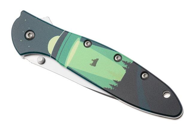 Afbeelding voor Kershaw Leek 1660ABD, Bead Blasted 14C28N, UFO Abduction CCI Aluminum zakmes
